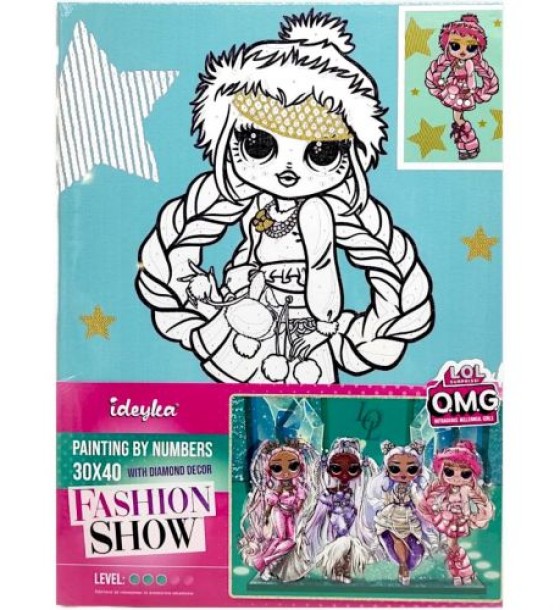 Картина за номерами зі стразами "L.O.L. Surprise! O.M.G. Fashion show La Rose" 30х40 см