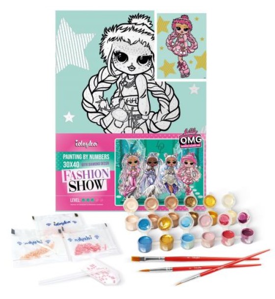 Картина за номерами зі стразами "L.O.L. Surprise! O.M.G. Fashion show La Rose" 30х40 см