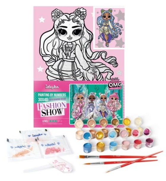 Картина за номерами зі стразами "L.O.L. Surprise! O.M.G. Fashion show Missy Frost" 30х40 см