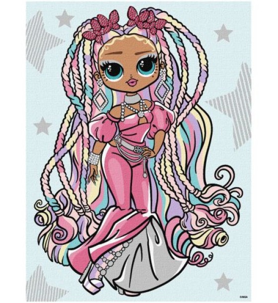 Картина за номерами зі стразами "L.O.L. Surprise! O.M.G. Fashion show Twist Queen" 30х40 см
