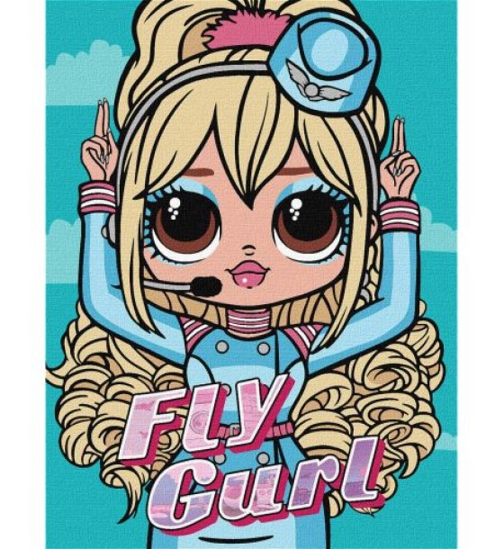 Картина за номерами з фарбами металік "L.O.L. Surprise! O.M.G. World Travel. Fly Gurl" 30х40 см