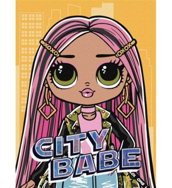 Картина за номерами з фарбами металік "L.O.L. Surprise! O.M.G. World Travel. City Babe" 30х40 см