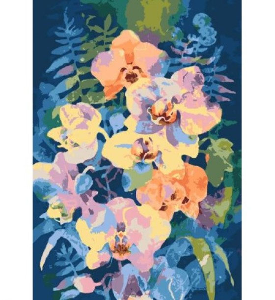 Картина по номерах "Яскраві орхідеї" 28x40 см