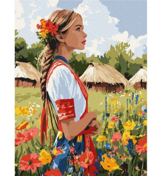 Картина по номерах "Гарна українка" 30х40 см