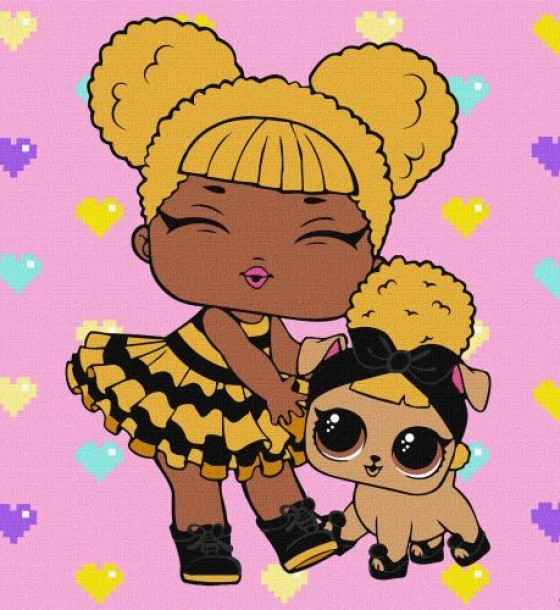 Картина за номерами "L. O. L. Surprise! TroopSurprise Queen Bee With Queen Pup"  40х40 см