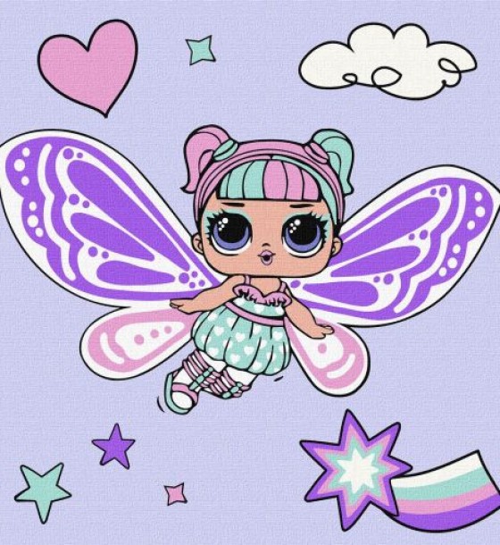 Картина за номерами з фарбами металік "L.O.L. Surprise! O.M.G. Fairies Sweetiefly" 40х40 см