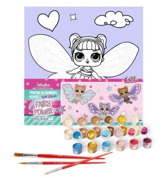 Картина за номерами з фарбами металік "L.O.L. Surprise! O.M.G. Fairies Sweetiefly" 40х40 см