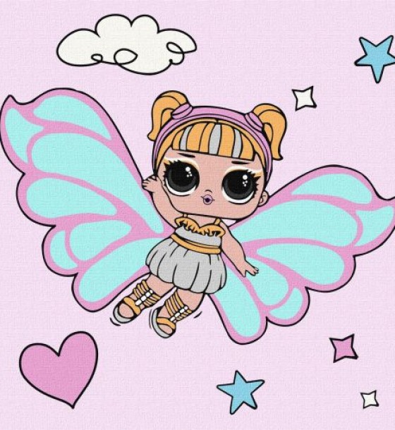 Картина за номерами з фарбами металік "L.O.L. Surprise! O.M.G. Fairies Skystarling" 40х40 см