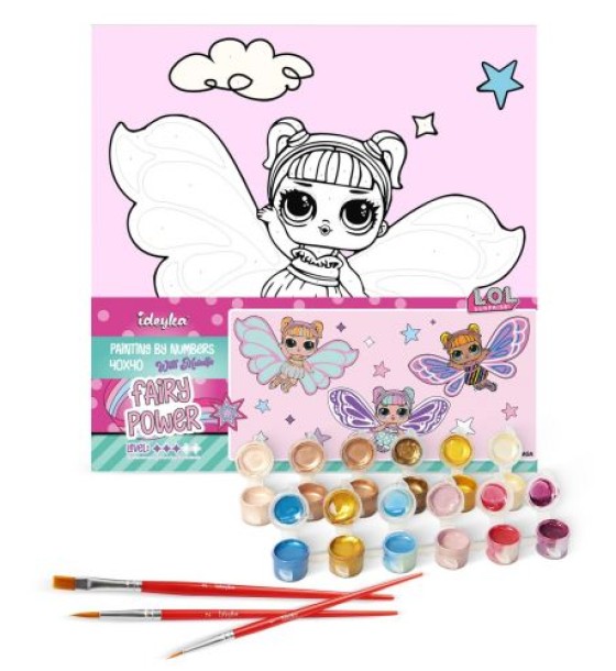 Картина за номерами з фарбами металік "L.O.L. Surprise! O.M.G. Fairies Skystarling" 40х40 см