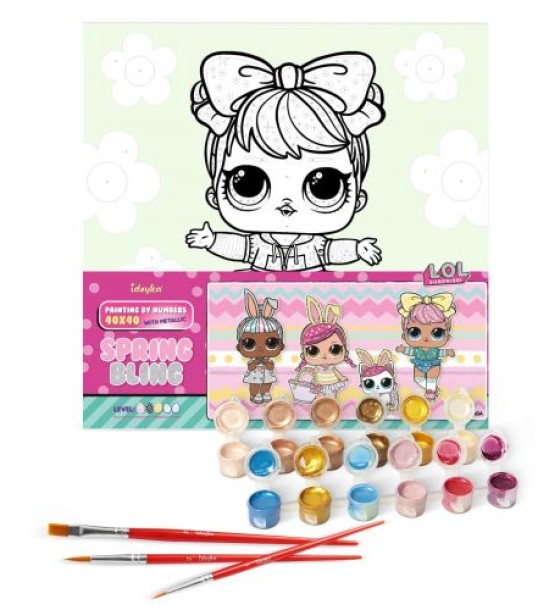 Картина за номерами з фарбами металік "L.O.L. Surprise! Spring Bling Dawn" 40х40 см