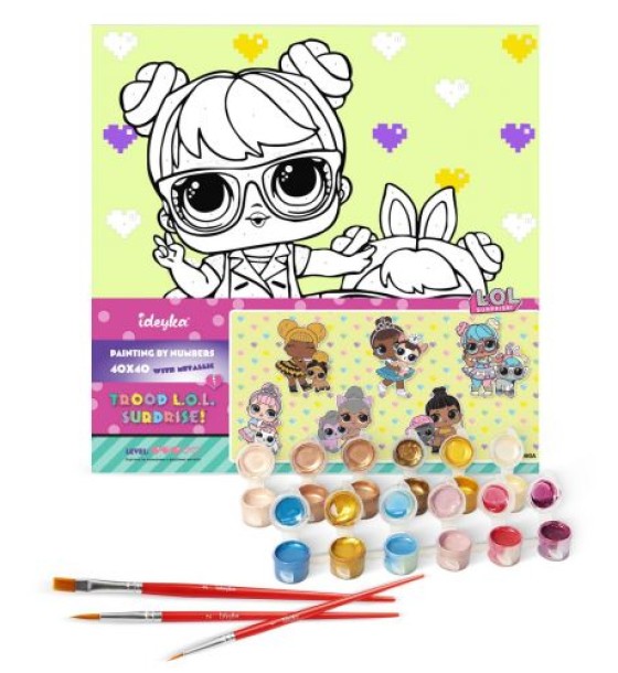 Картина за номерами з фарбами металік "L.O.L. Surprise! TroopSurprise BonBon With HopHop" 40х40 см