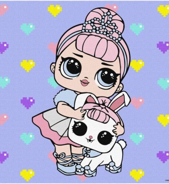 Картина за номерами з фарбами металік "L.O.L. Surprise! TroopSurprise Crystal Queen With Crystal Bunny" 40х40 см