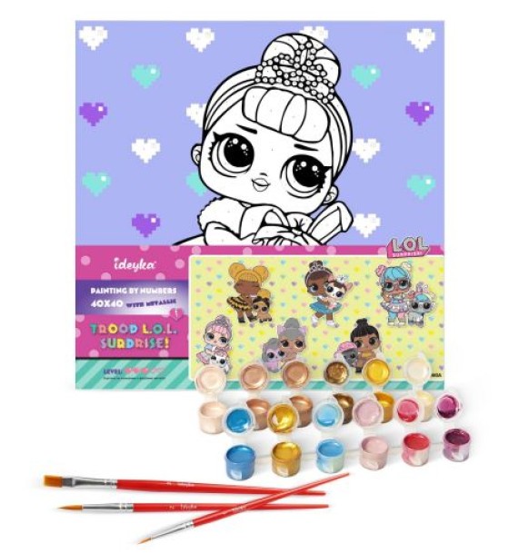 Картина за номерами з фарбами металік "L.O.L. Surprise! TroopSurprise Crystal Queen With Crystal Bunny" 40х40 см