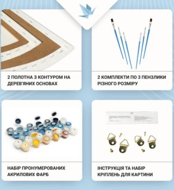 Картина за номерами з фарбами металік "Нічна гармонія" (напівкруги) 70*70 см