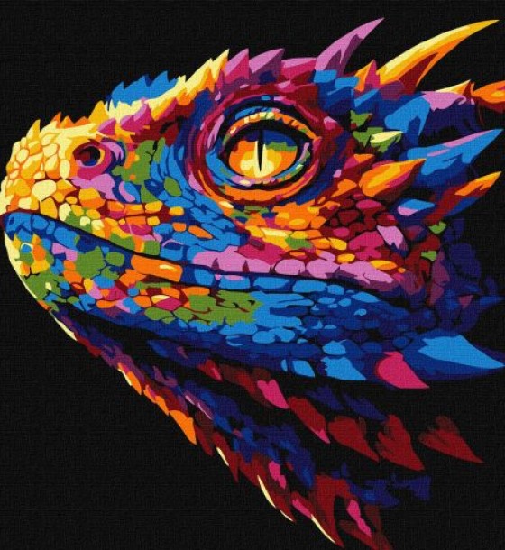 Картина за номерами "Яскравий дракон" 30х30 см