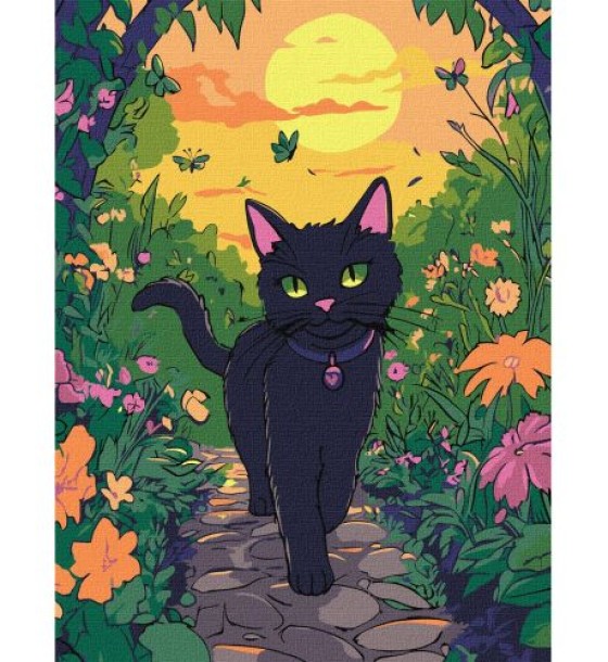 Картина за номерами "Котик у саду" 30x40 см