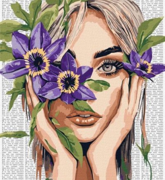 Картина за номерами - "Барвиста поезія: Клематис" ©art_selena_ua, 40х50см