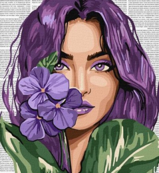 Картина за номерами - "Барвиста поезія: Фіалки" ©art_selena_ua, 40х50см