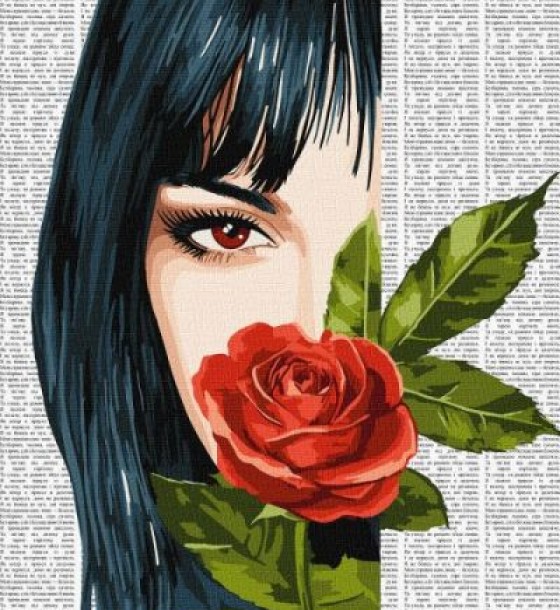 Картина за номерами - "Барвиста поезія: Червона троянда" ©art_selena_ua, 40х50см