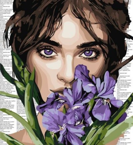 Картина за номерами - "Барвиста поезія: Фіолетові іриси" ©art_selena_ua, 40х50см