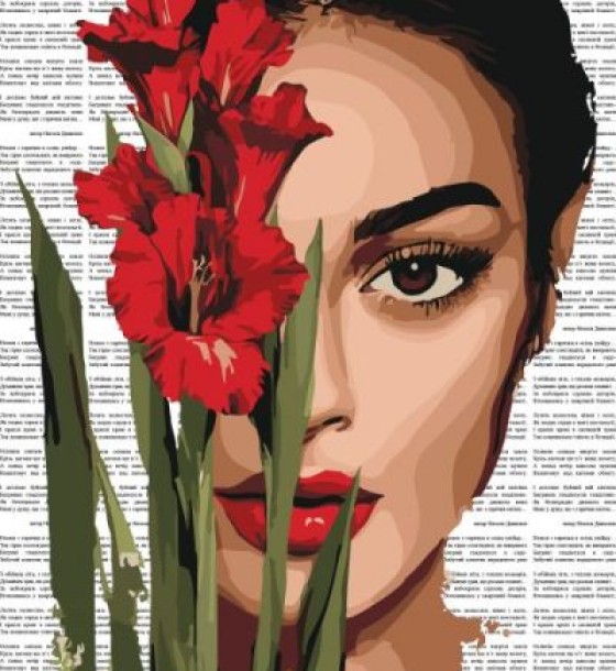 Картина за номерами - "Барвиста поезія: Червоні гладіолуси" ©art_selena_ua, 40х50см