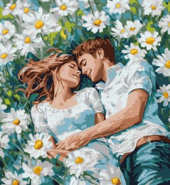 Картина за номерами - "Твої обійми серед квітів" ©art_selena_ua, 40х40см