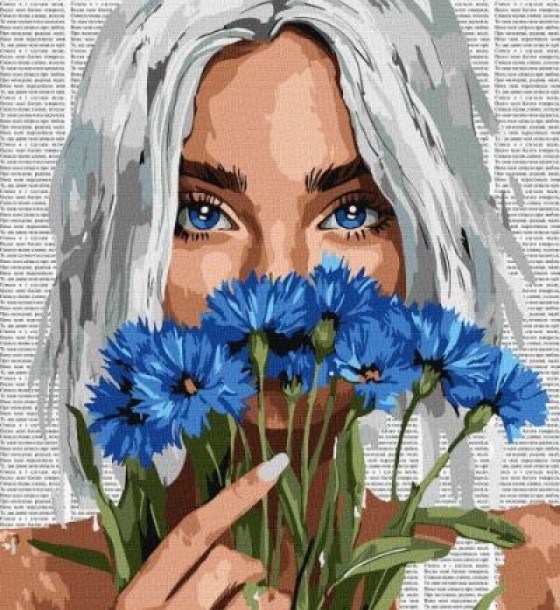 Картина за номерами - "Барвиста поезія: Волошки" ©art_selena_ua, 40х50см