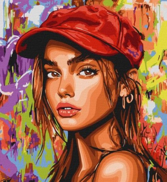 Картина за номерами - "Сучасна Червона шапочка" ©art_selena_ua, 40х40см