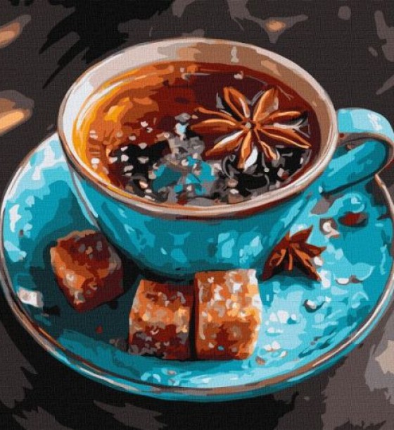 Картина за номерами - "Чай з анісом" ©art_selena_ua, 40х40см
