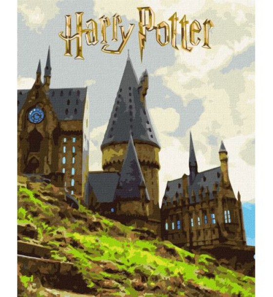 Картина за номерами з фарбами металік "Harry Potter: Пейзаж Гоґвортсу" 40х50см
