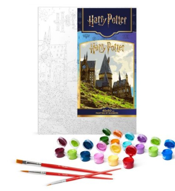 Картина за номерами з фарбами металік "Harry Potter: Пейзаж Гоґвортсу" 40х50см