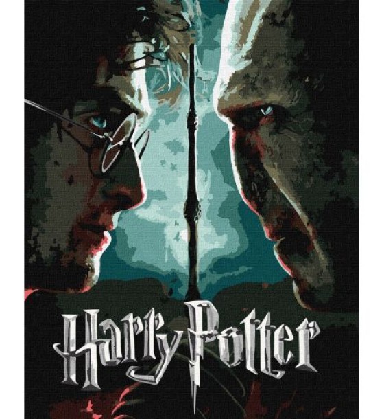 Картина за номерами з фарбами металік "Harry Potter: Гаррі та Волдеморт" 40х50см
