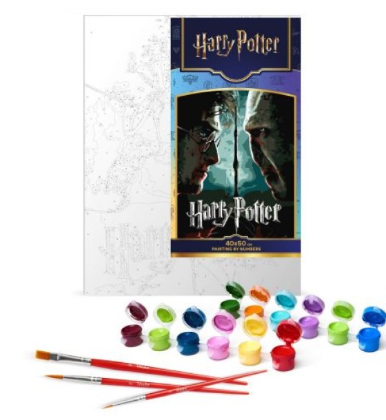 Картина за номерами з фарбами металік "Harry Potter: Гаррі та Волдеморт" 40х50см
