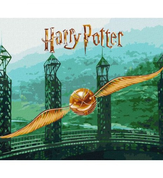 Картина за номерами з фарбами металік "Harry Potter: Золотий Снітч" 40х50см