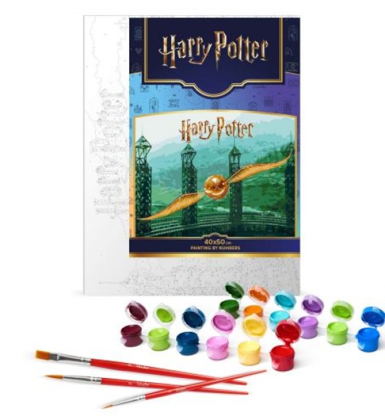 Картина за номерами з фарбами металік "Harry Potter: Золотий Снітч" 40х50см