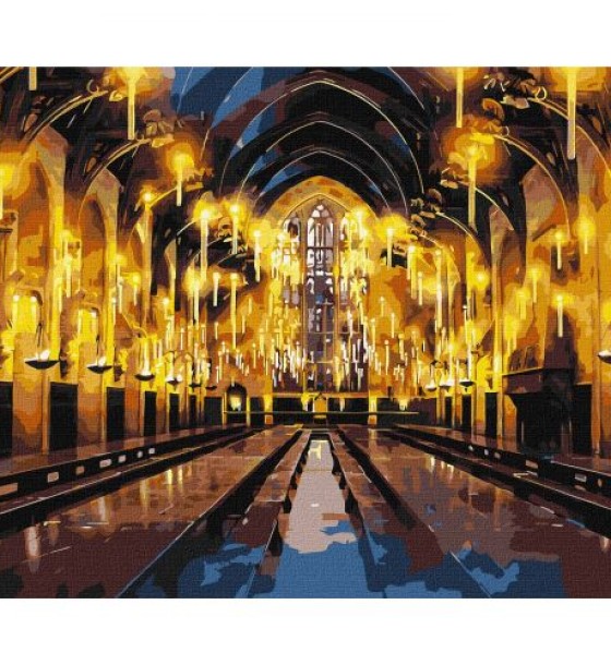 Картина за номерами з фарбами металік "Harry Potter: Велика зала" 40х50см