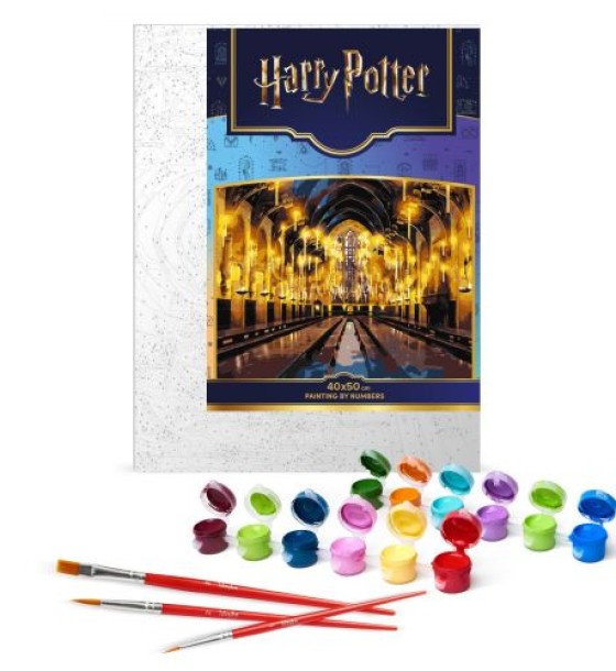 Картина за номерами з фарбами металік "Harry Potter: Велика зала" 40х50см
