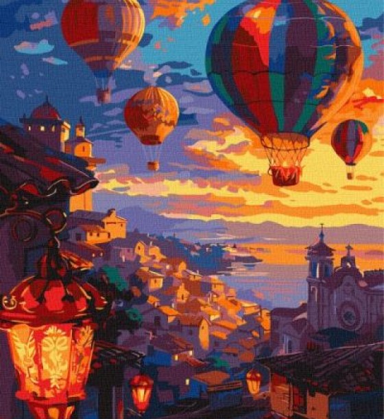 Картина за номерами - Небо повітряних куль ©art_selena_ua