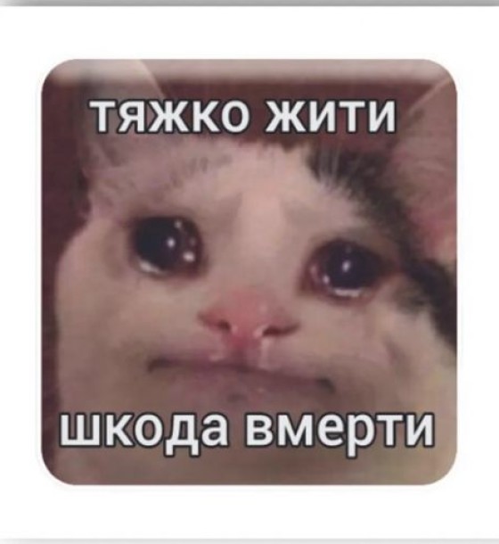 3D стікер "Тяжко жити" (ціна за 1 стікер)