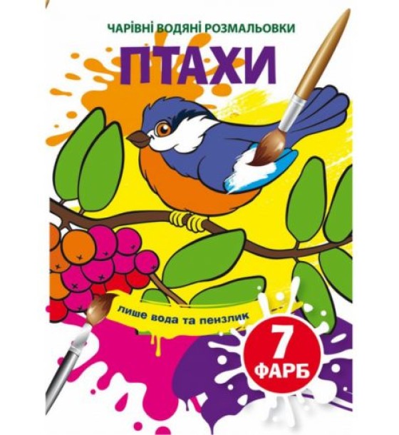 Книга "Чарівні водяні розмальовки. Птахи"