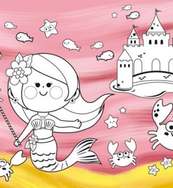 Книга "Перша кольорова розфарбування із завданнями. Русалочка"