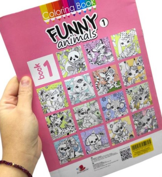 Розфарбовка,210х297 мм,(FUNNY ANIMALS 1)