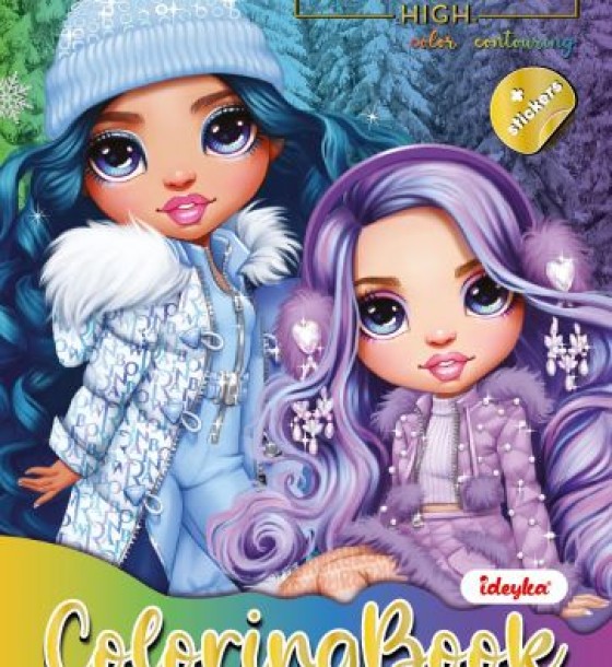 Книжка-розмальовка зі стікерами "Rainbow High Winter Break"
