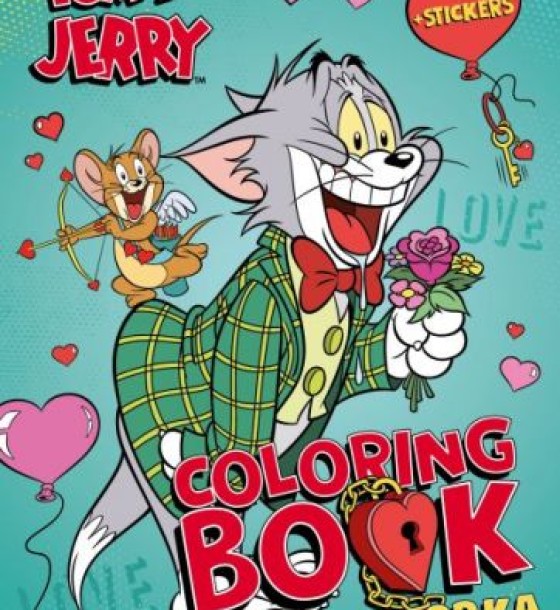 Книжка-розмальовка зі стікерами - Tom and Jerry: День Святого Валентина ©Warner Bros.