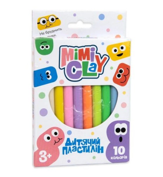 Набір для творчості "Дитячий пластилін: Mimi clay", 10 кольорів