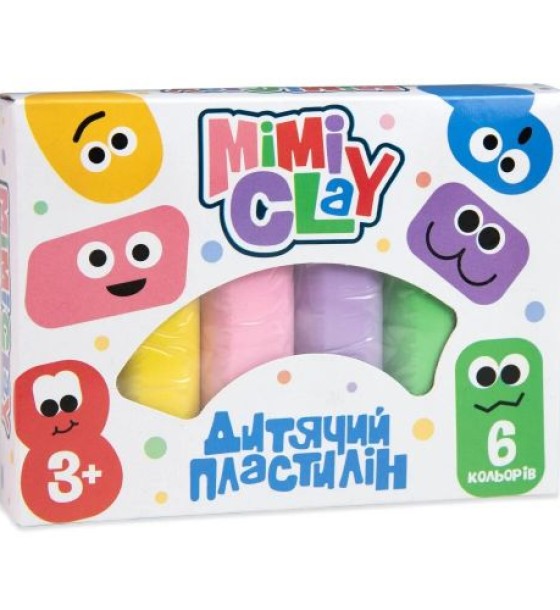 Набір для творчості "Дитячий пластилін: Mimi clay", 6 кольорів