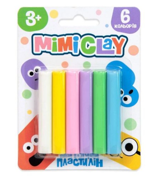 Набір для творчості "Дитячий пластилін: Mimi clay", 6 кольорів