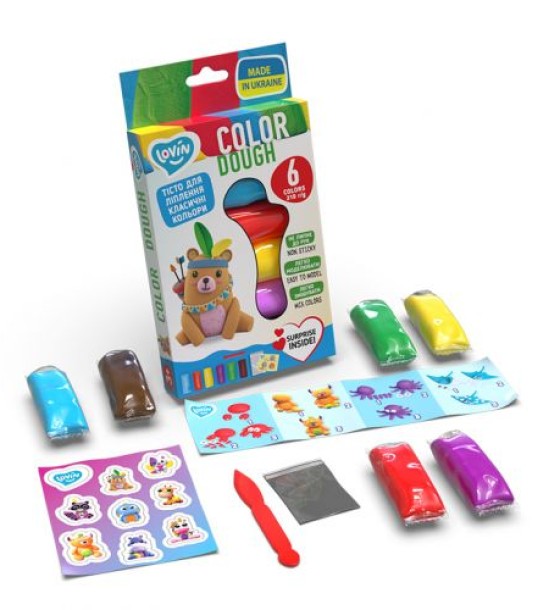 Набір для ліплення з тістом "Lovin Color Dough", 6 кольорів
