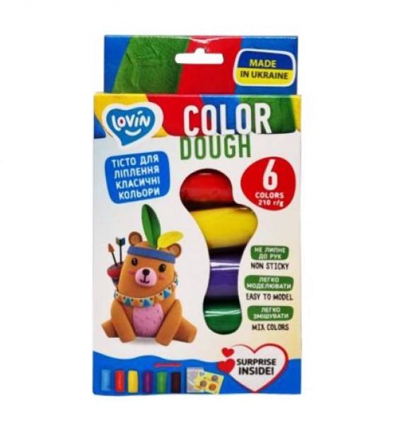Набір для ліплення з тістом "Lovin Color Dough", 6 кольорів