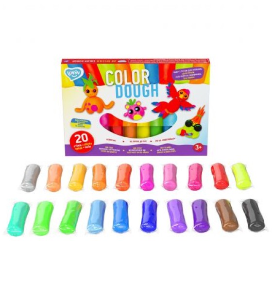 Набір для ліплення з тістом "Lovin Color Dough", 20 стіків